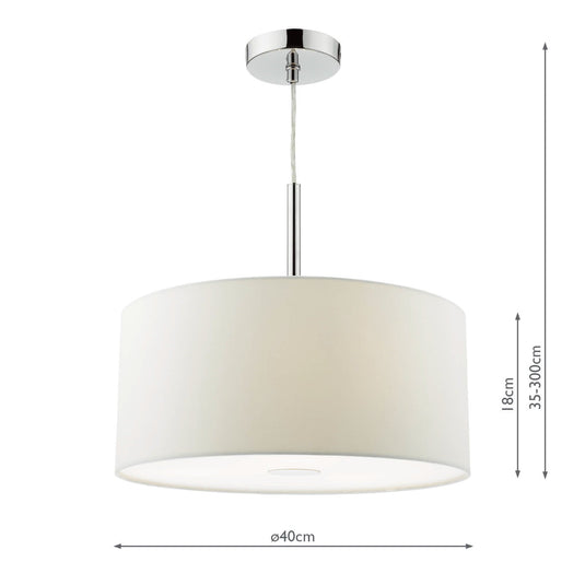 Dar Lighting RON102 Ronda 3 Light Pendant 40cm White - 22256