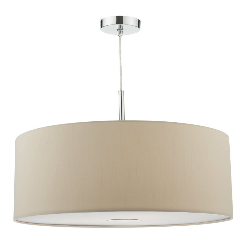 Load image into Gallery viewer, Dar Lighting RON1729 Ronda 60cm 3 Light Pendant Ecru c/w diffuser - 35349

