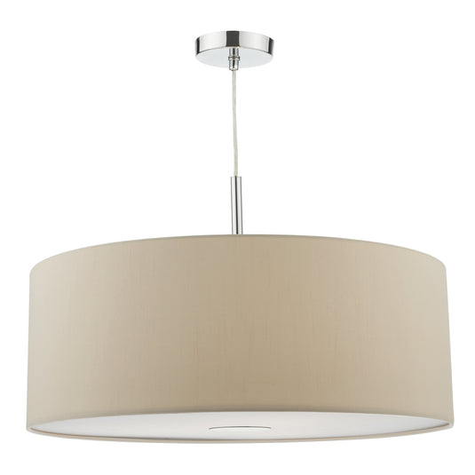 Dar Lighting RON1729 Ronda 60cm 3 Light Pendant Ecru c/w diffuser - 35349