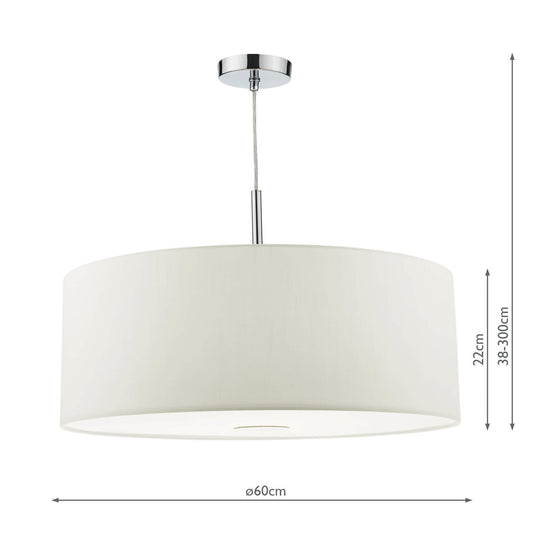 Dar Lighting RON172 Ronda 3 Light Pendant 60cm White - 35348