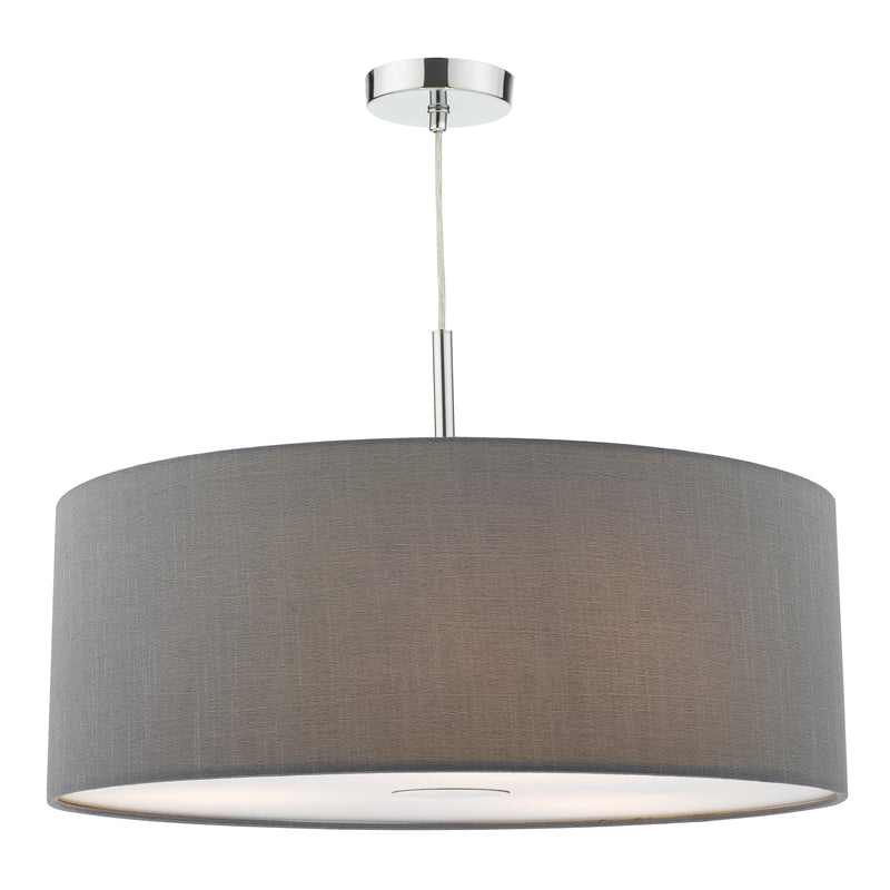Load image into Gallery viewer, Dar Lighting RON1739 Ronda 60cm 3 Light Pendant Slate Grey c/w diffuser - 35350
