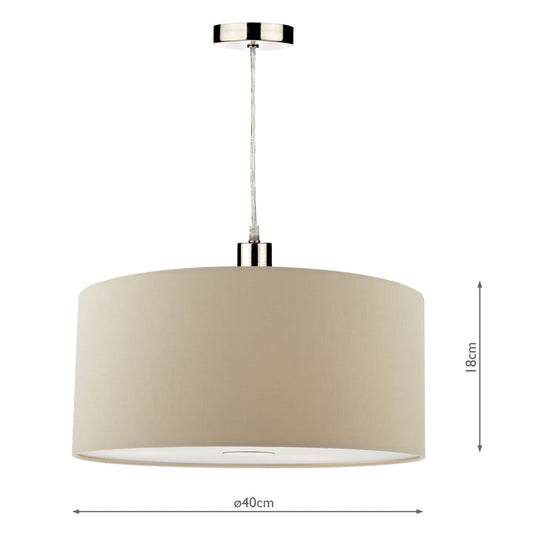 Dar Lighting RON6529 Ronda 40cm Easyfit Pendant Ecru - 35352