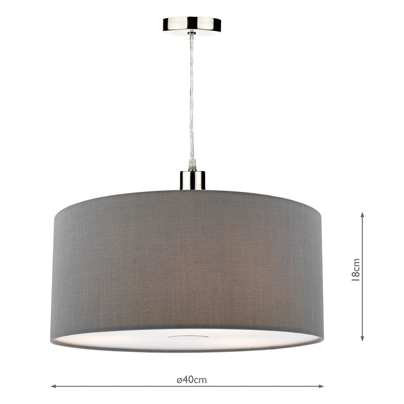 Load image into Gallery viewer, Dar Lighting RON6539 Ronda 40cm Easyfit Pendant Slate Grey - 35353
