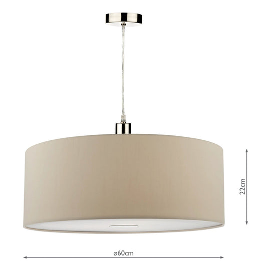 Dar Lighting RON8629 Ronda 60cm Easy Fit Pendant Ecru - 35356
