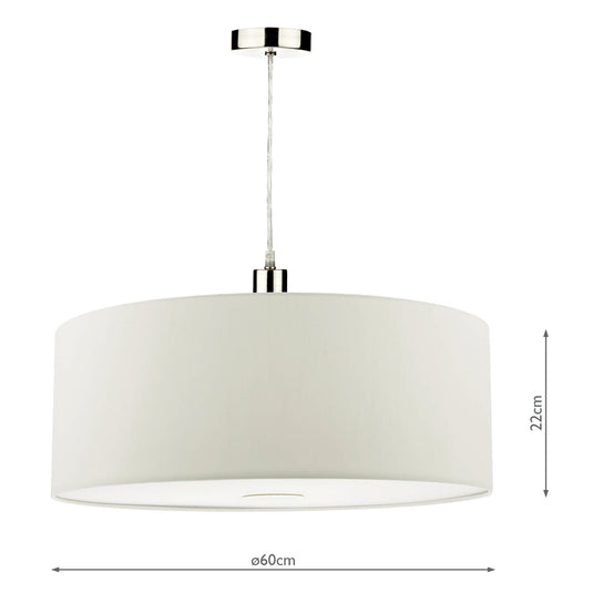 Dar Lighting RON862 Ronda 60cm Easyfit Pendant Porcelain White - 35355