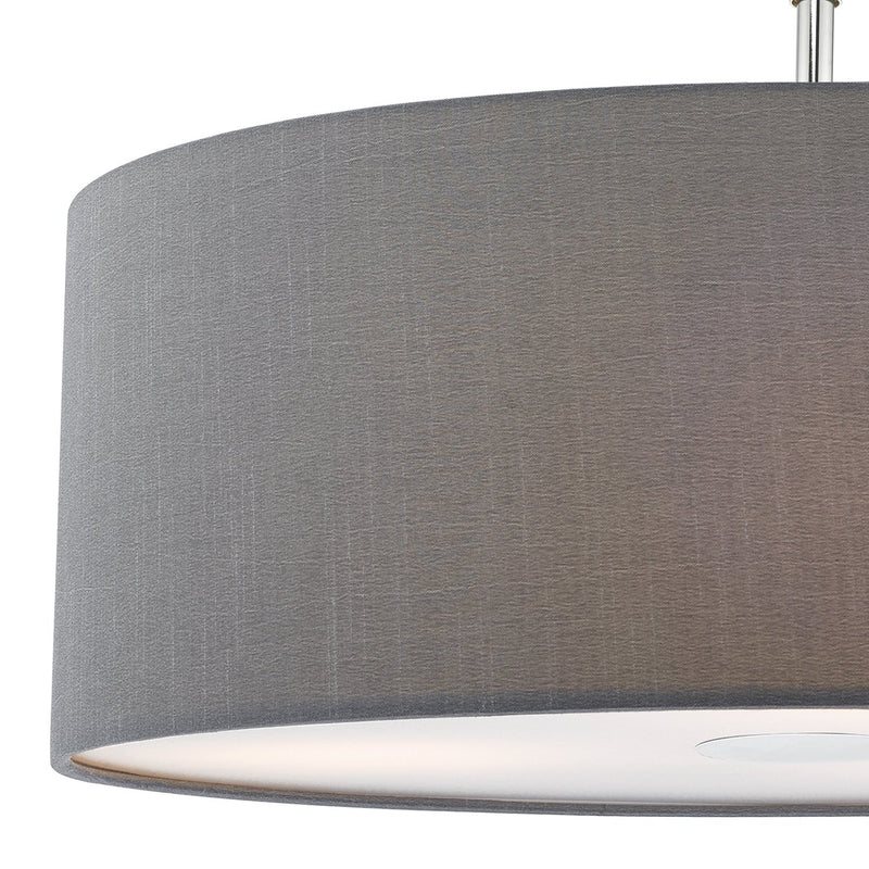 Load image into Gallery viewer, Dar Lighting RON8639 Ronda Faux Silk Easy Fit Drum Pendant Shade with Diffuser Slate Grey 60cm - 35357
