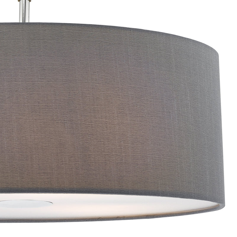 Load image into Gallery viewer, Dar Lighting RON8639 Ronda Faux Silk Easy Fit Drum Pendant Shade with Diffuser Slate Grey 60cm - 35357

