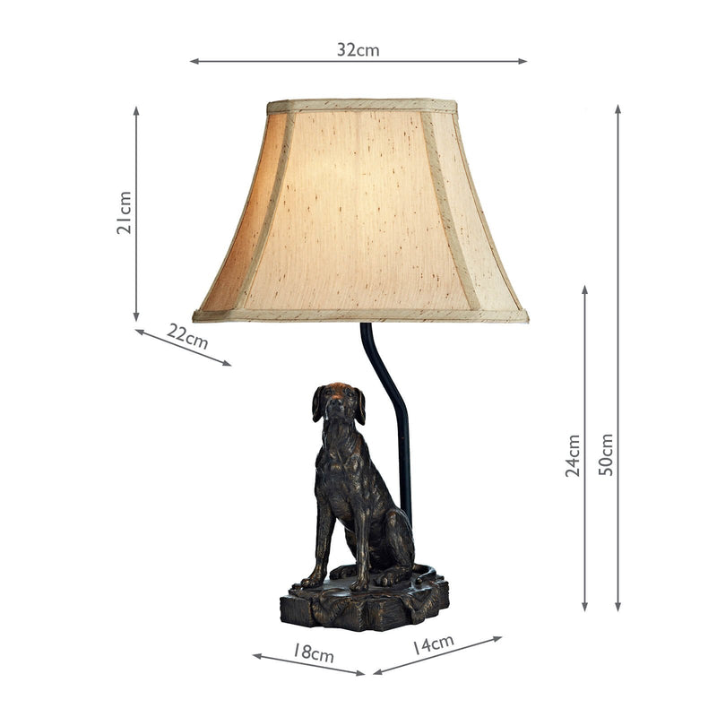 Load image into Gallery viewer, Dar Lighting ROV4263-X Rover Table Lamp Bronze complete with Shade - 17331

