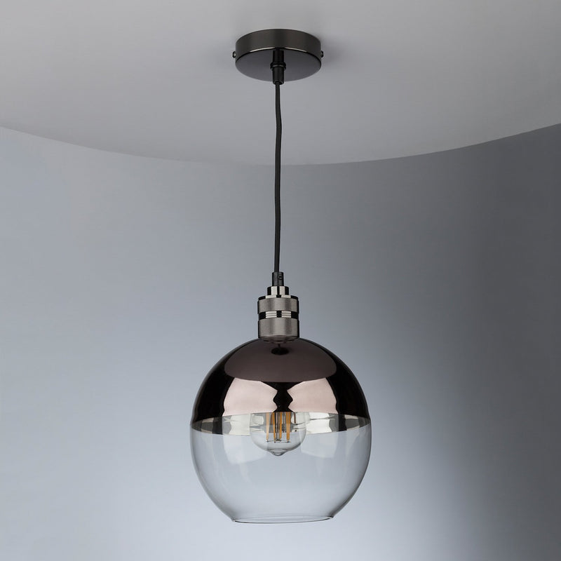 Load image into Gallery viewer, Dar Lighting RUE6563 Rue Easy Fit Pendant Glass Bronze and Clear - 35359
