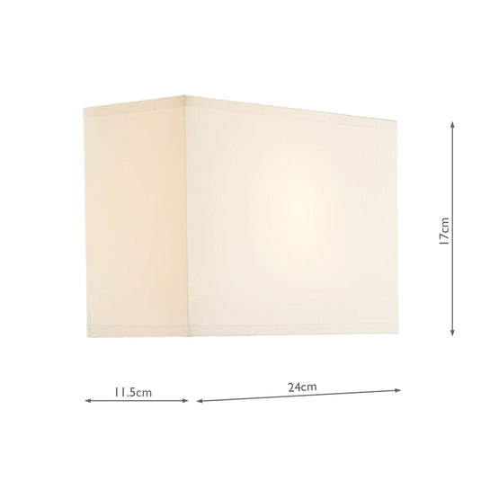 Dar Lighting S1025 Piza Cream Cotton Rectangle Shade 24cm - 14524