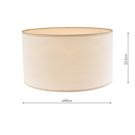 Dar Lighting S1055 Tuscan Taupe Cotton Drum Shade 40cm - 14951