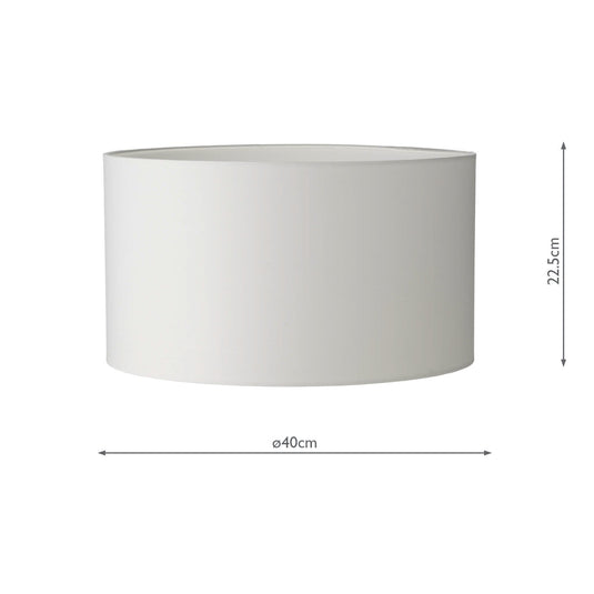 Dar Lighting S1056 Tuscan Ivory Cotton Drum Shade 40cm - 35362