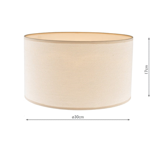 Dar Lighting S1057 Tuscan Taupe Cotton Drum Shade 30cm - 14954