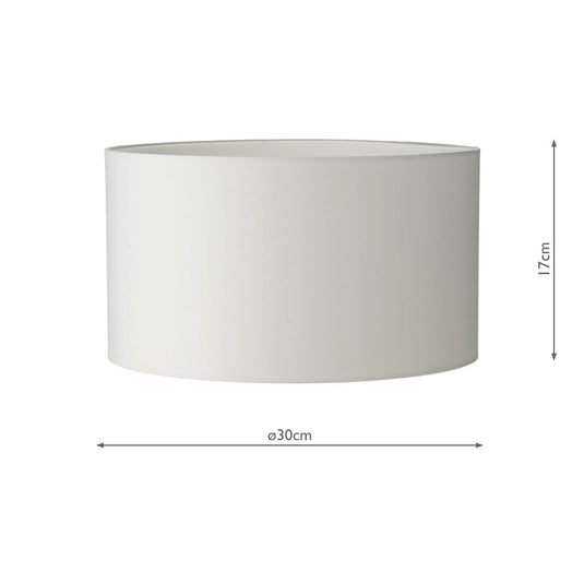 Dar Lighting S1058 Tuscan Ivory Cotton Drum Shade 30cm - 35363