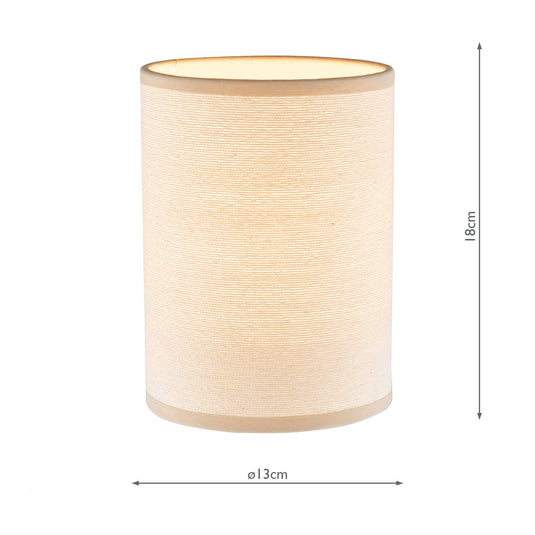 Dar Lighting S1060 S1060 Tuscan Taupe Cotton Cylinder Shade 13cm - 35364