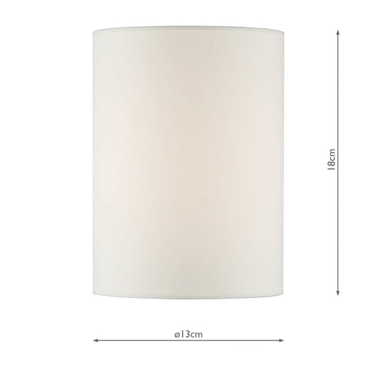 Dar Lighting S1061 Tuscan Ivory Cotton Cylinder Shade 13cm - 35365