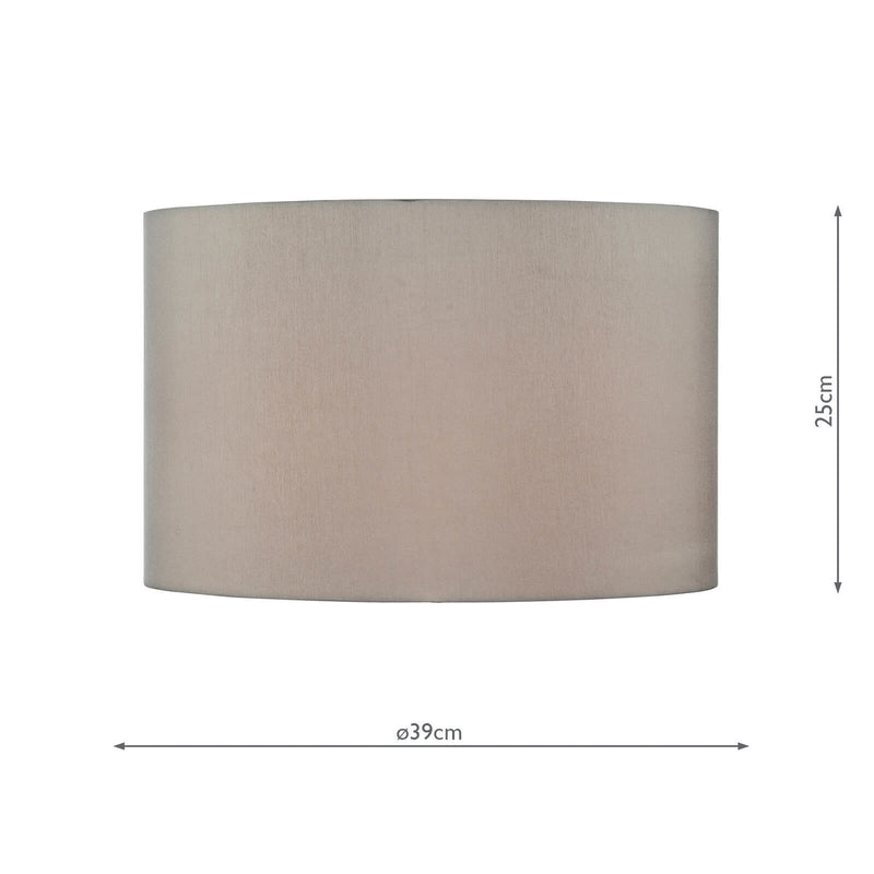 Load image into Gallery viewer, Dar Lighting S1120 S1120 Taupe Faux Silk Drum Shade 39cm - 35371
