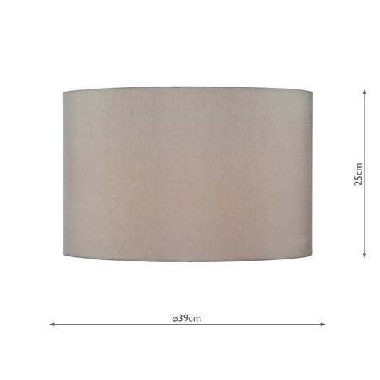 Dar Lighting S1120 S1120 Taupe Faux Silk Drum Shade 39cm - 35371