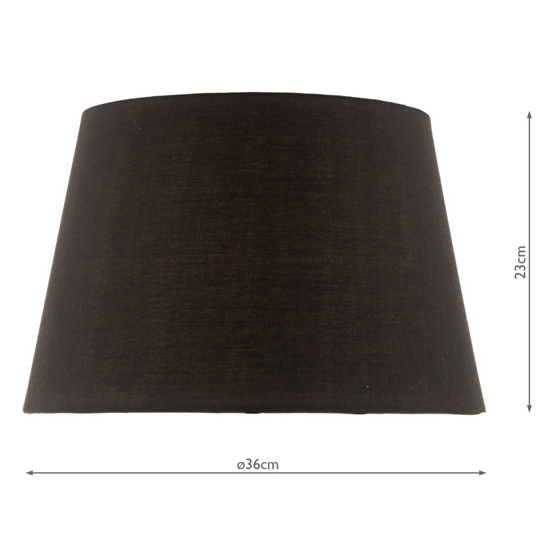 Load image into Gallery viewer, Dar Lighting SAF1422 Safia Black Cotton Tapered Drum Shade 36cm - 35375
