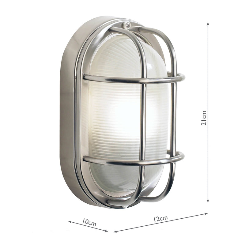 Load image into Gallery viewer, Dar Lighting SAL5244 Salcombe Small Oval Steel Wall Light IP44 - 229

