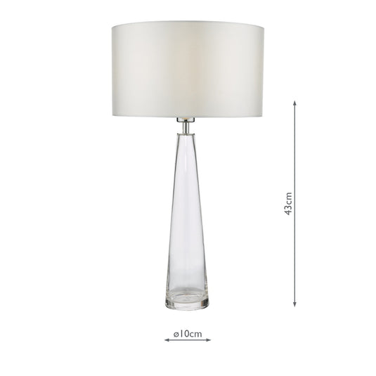 Dar Lighting SAM4208 Samara 1 Light Table Lamp Clear Glass Base Only - 37009