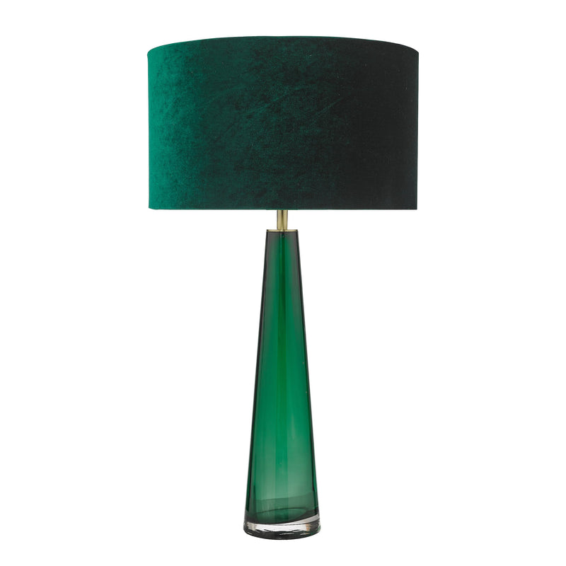 Load image into Gallery viewer, Dar Lighting SAM4224 Samara 1 Light Table Lamp Green Glass Base Only - 37010
