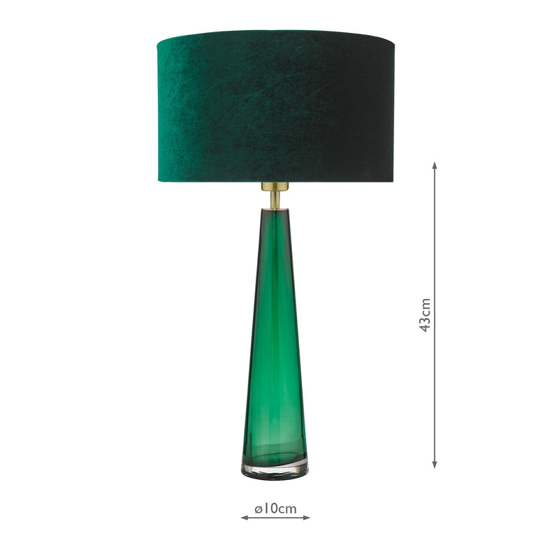 Load image into Gallery viewer, Dar Lighting SAM4224 Samara 1 Light Table Lamp Green Glass Base Only - 37010
