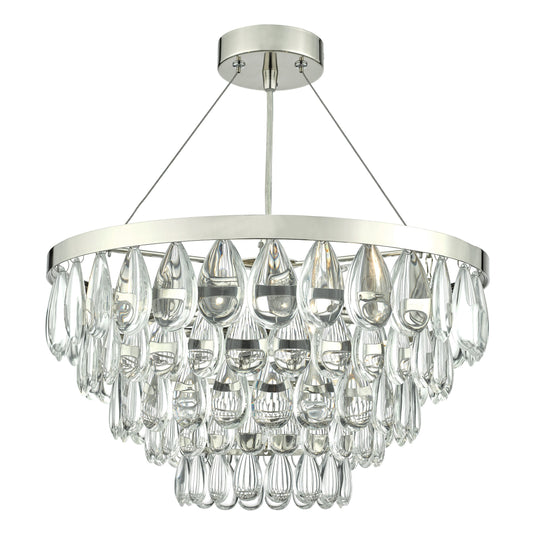 Dar Lighting SCE0350 Sceptre 3 Light Pendant Pebble Style Clear Droppers Polished Chrome Frame - 35381