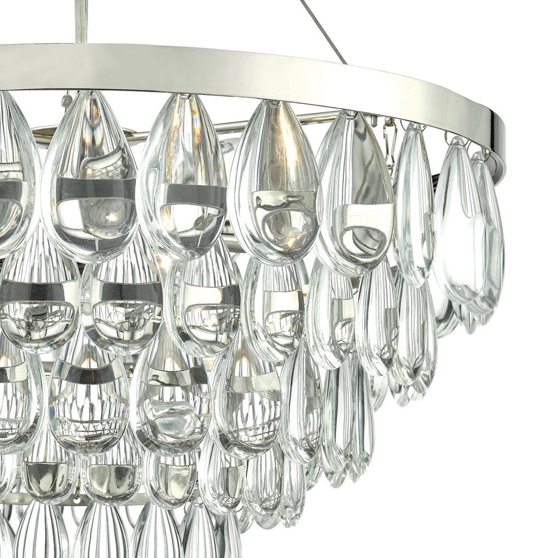 Load image into Gallery viewer, Dar Lighting SCE0350 Sceptre 3 Light Pendant Pebble Style Clear Droppers Polished Chrome Frame - 35381

