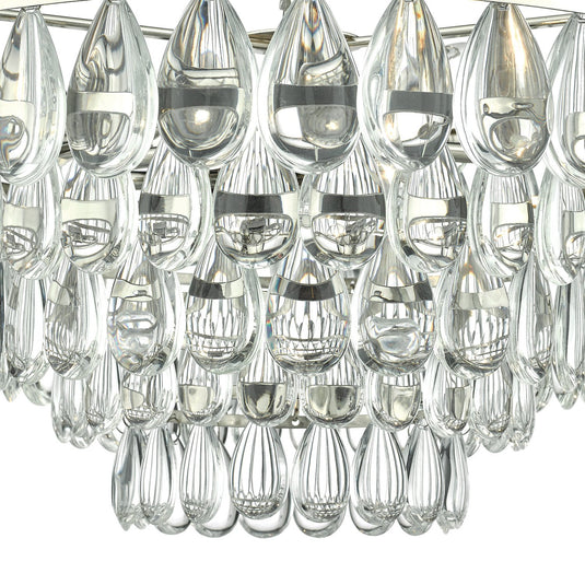 Dar Lighting SCE0350 Sceptre 3 Light Pendant Pebble Style Clear Droppers Polished Chrome Frame - 35381