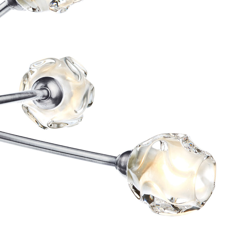 Load image into Gallery viewer, Dar Lighting SEA0646 Seattle 6lt Semi Flush Satin Chrome &amp; Sculptured Glass - 22683
