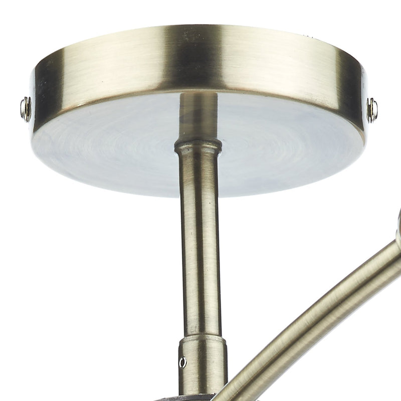 Load image into Gallery viewer, Dar Lighting SEA0675 Seattle 6 Light Semi Flush Antique Brass - 19222
