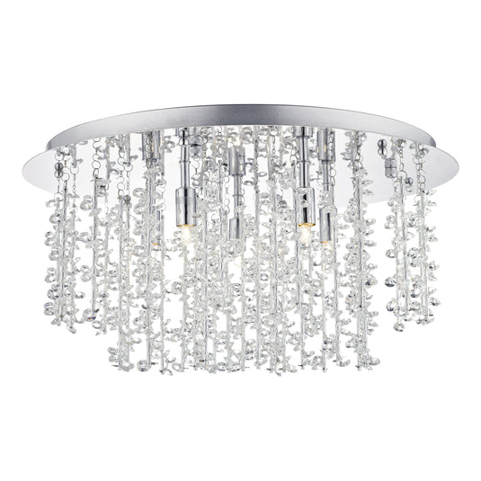 Dar Lighting SES5350 Sestina 5 Light G9 Flush Decorative Rods and Crystal Beads - 23876