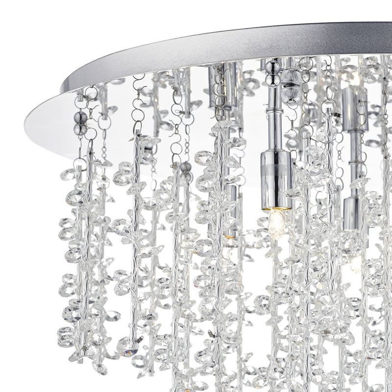 Load image into Gallery viewer, Dar Lighting SES5350 Sestina 5 Light G9 Flush Decorative Rods and Crystal Beads - 23876
