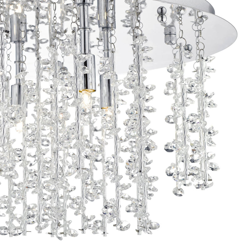 Load image into Gallery viewer, Dar Lighting SES5350 Sestina 5 Light G9 Flush Decorative Rods and Crystal Beads - 23876
