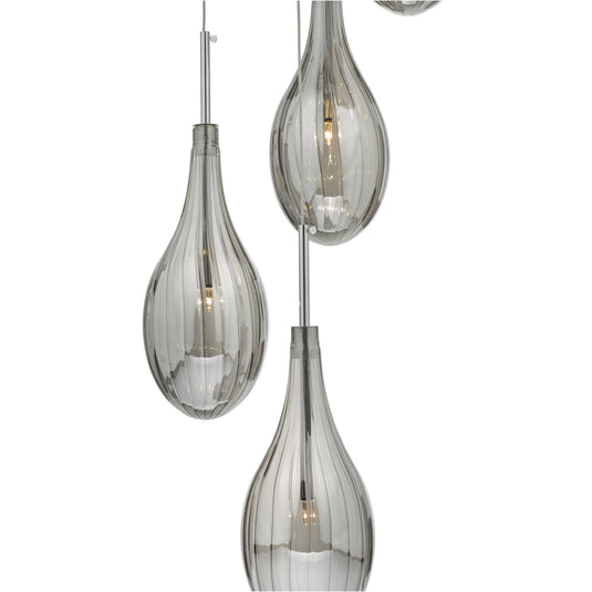 Dar Lighting SET6410 Seta 6lt Cluster Pendant Smoked & Polished Chrome - 35394