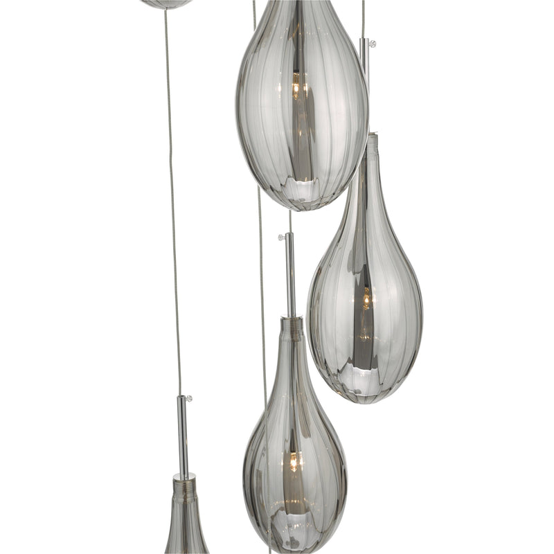 Load image into Gallery viewer, Dar Lighting SET6410 Seta 6lt Cluster Pendant Smoked &amp; Polished Chrome - 35394
