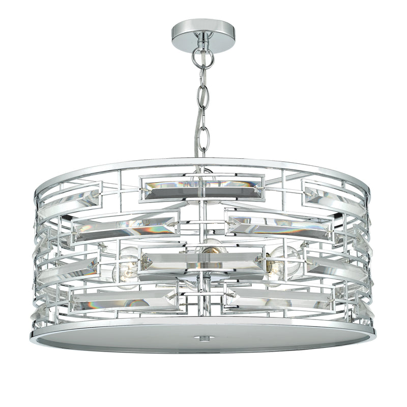 Load image into Gallery viewer, Dar Lighting SEV0650 Seville 6 Light Pendant K9 Crystal Polished Chrome - 35395
