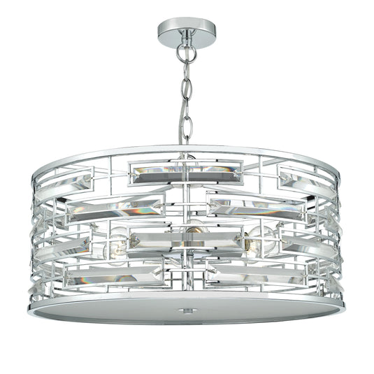 Dar Lighting SEV0650 Seville 6 Light Pendant K9 Crystal Polished Chrome - 35395
