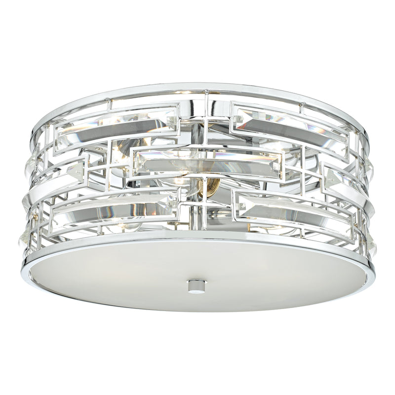 Load image into Gallery viewer, Dar Lighting SEV5250 Seville 3lt Flush Polished Chrome &amp; Crystal C/W Diffuser - 35397
