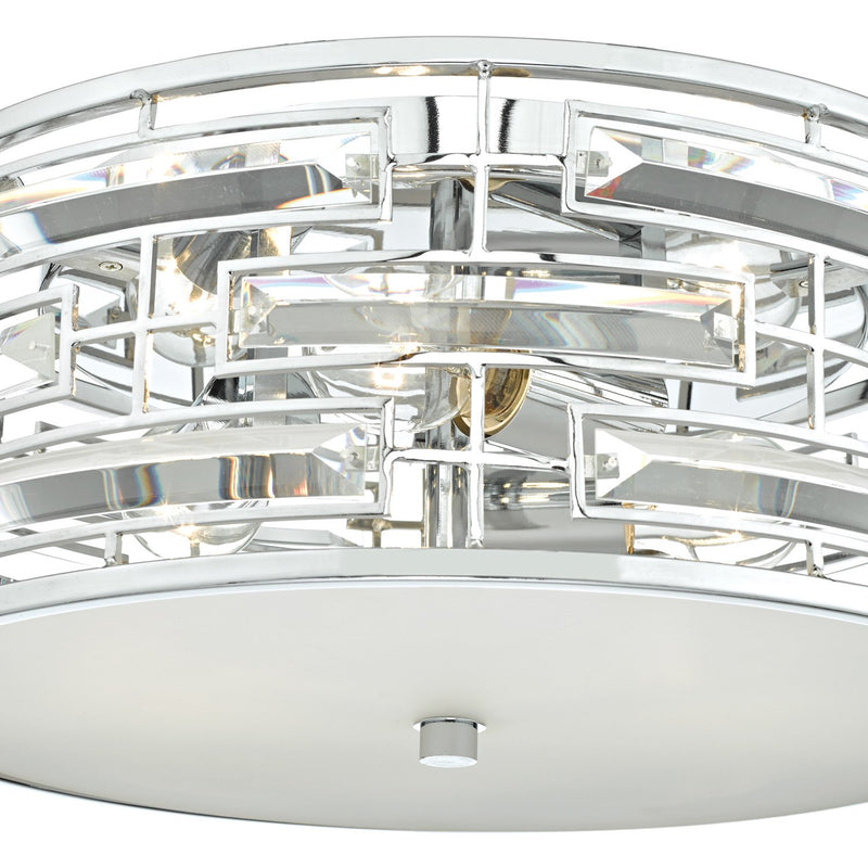 Load image into Gallery viewer, Dar Lighting SEV5250 Seville 3lt Flush Polished Chrome &amp; Crystal C/W Diffuser - 35397
