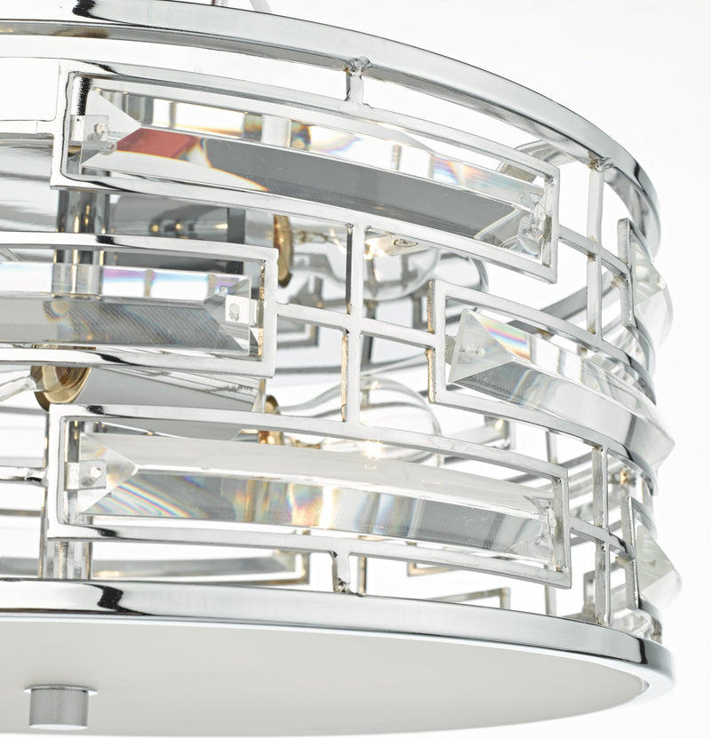 Load image into Gallery viewer, Dar Lighting SEV5250 Seville 3lt Flush Polished Chrome &amp; Crystal C/W Diffuser - 35397
