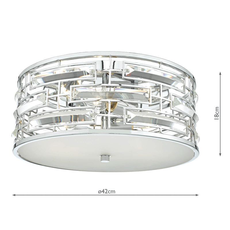 Load image into Gallery viewer, Dar Lighting SEV5250 Seville 3lt Flush Polished Chrome &amp; Crystal C/W Diffuser - 35397
