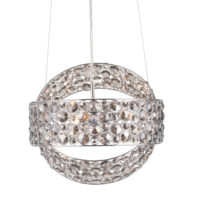 Dar Lighting SEW0310 Sewanee Rings 3 Light Pendant Smoked Crystal Polished Chrome - 37012