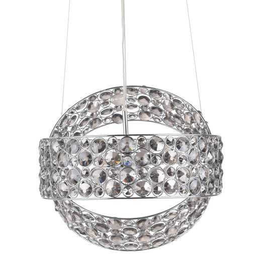 Dar Lighting SEW0310 Sewanee Rings 3 Light Pendant Smoked Crystal Polished Chrome - 37012
