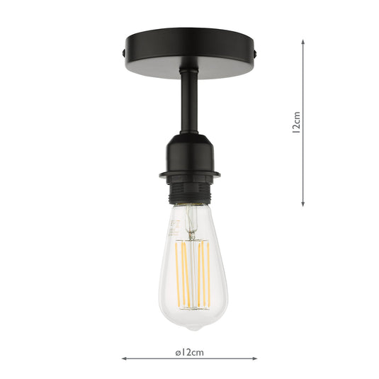 Dar Lighting SF0122 SF0122 1 Light Semi Flush Suspension Bracket Matt Black - 37013