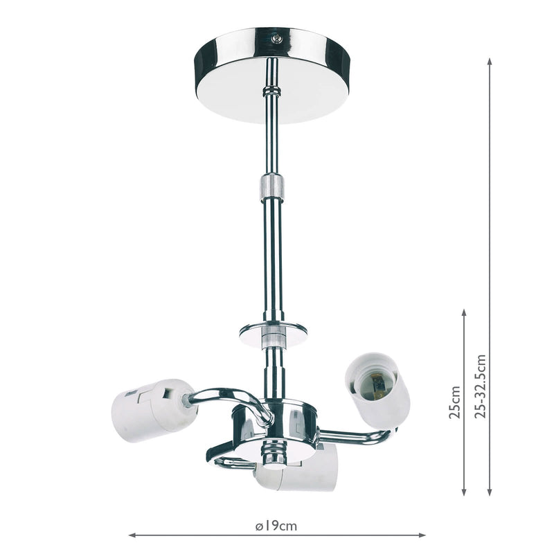 Load image into Gallery viewer, Dar Lighting SF5350 3lt Semi Flush Suspension Polished Chrome - 35398
