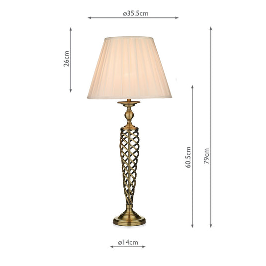 Dar Lighting SIA4275 Siam Table Lamp complete with Shade Antique Brass - 18727