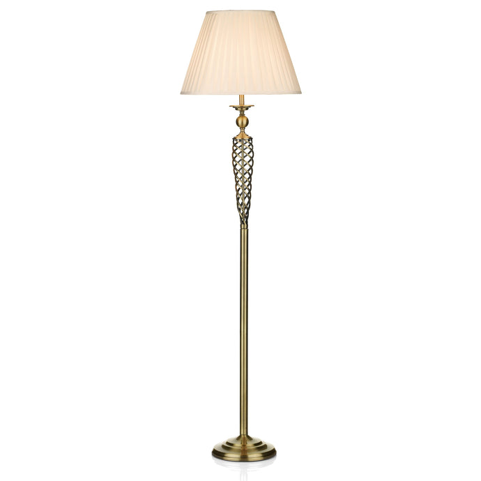 Dar Lighting SIA4975 Siam Floor Lamp complete with Shade Antique Brass - 18724