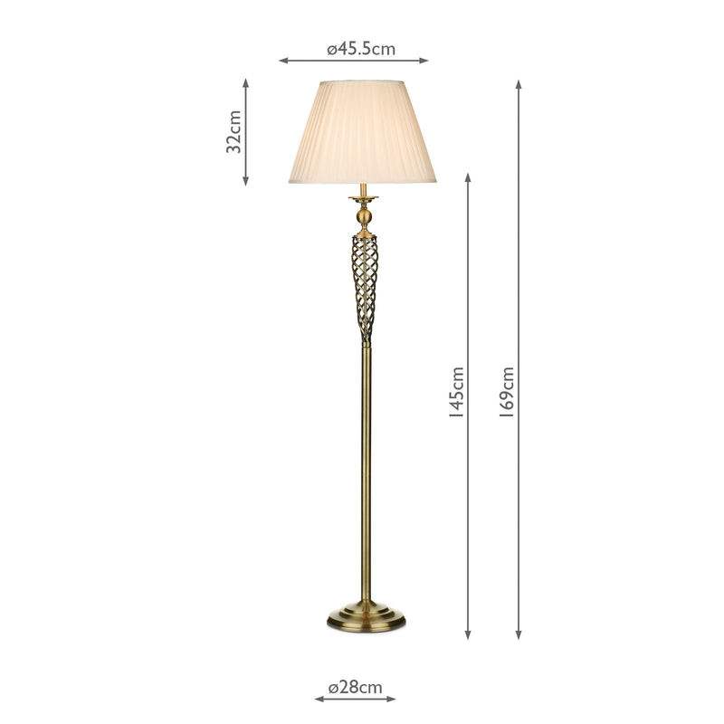 Load image into Gallery viewer, Dar Lighting SIA4975 Siam Floor Lamp complete with Shade Antique Brass - 18724
